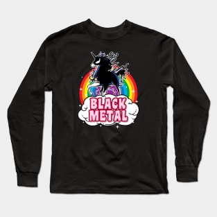 Black Metal Unicorn Long Sleeve T-Shirt